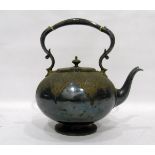Victorian EPBM goliath teapot having trefoil handle with ivory bands,
