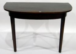 Georgian mahogany D-end side table with plain frieze, on square tapering legs,