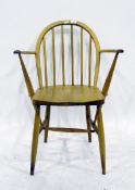 Ercol kitchen carver and a matching chair,