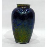 Royal Brierley Studios Loetz style glass vase, baluster-shaped,