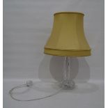 Orrefors glass table lamp, marked to metal mount,