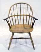 Modern lightwood spindle backed chair,