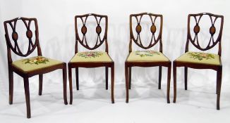 Set of four Victorian shield-back and upholstered dining chairs (4)