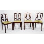 Set of four Victorian shield-back and upholstered dining chairs (4)