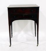 19th century inlaid mahogany side table, the top crossbanded with bead edge,