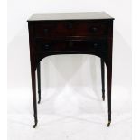 19th century inlaid mahogany side table, the top crossbanded with bead edge,