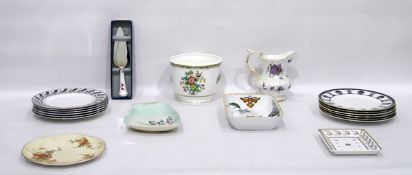 Mixed decorative ceramics to include a National Trust rectangular trinket tray,