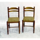 Set of four modern dining chairs with upholstered seats (4)