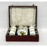 Paragon china coffee service 'Bouquet' pattern (boxed) with EPNS coffee spoons having green coffee