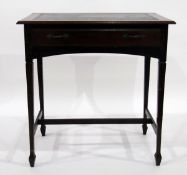 Lady's Edwardian mahogany writing table with inset writing surface, frieze drawer,