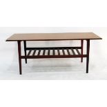 Mid 20th century rectangular coffee table with under-tier,