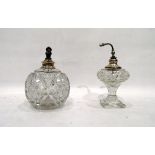Two cut glass and silver-mounted scent bottles (2)
