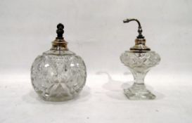 Two cut glass and silver-mounted scent bottles (2)
