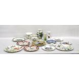 Assorted decorative plates to include various Christmas plates, a Portmeirion jug,