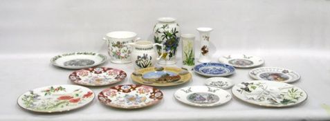 Assorted decorative plates to include various Christmas plates, a Portmeirion jug,