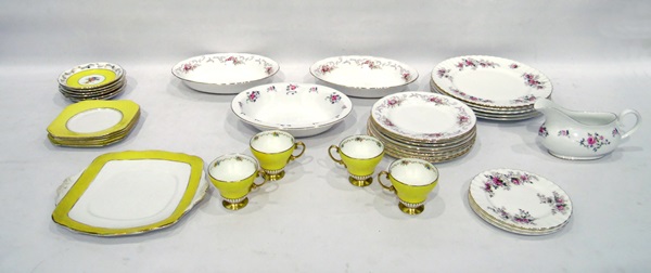 Mayfair part dinner service, floral decorated,