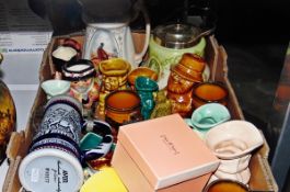 Assorted ceramics including a stein 'handmade exclusively for Avon', assorted Burlingtonware jugs,