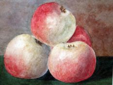 Unattributed (20th century school) Pair of watercolours Still life of apples, unsigned, 11.