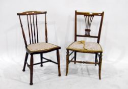 Small spindleback chair with upholstered seat and another small chair (2)