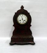 19th century boulle tortoiseshell and brass mantel clock in revived Louis XV style,