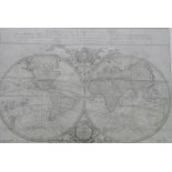 Louis Brion de la Tour after Jaillot Handcoloured engraved map "Mappe-Monde Geo-Hydrographique...