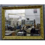 Modern rectangular gilt framed wall mirror