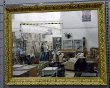 Modern rectangular gilt framed wall mirror