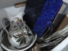 Portmeirion bowl and jug, pair Wade Viking ships, photo frames,