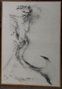 20th century school Charcoal study Female nude, unsigned,