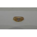 9ct gold and diamond four-stone cluster ring, the four stones set together in a square mount,