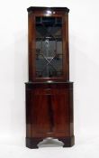 Georgian style mahogany double corner cupboard,