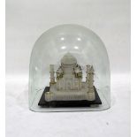Alabaster Tah Mahal (damaged) under a glass dome