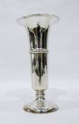 Early 20th century silver trumpet vase, having flared rim with scroll decoration,