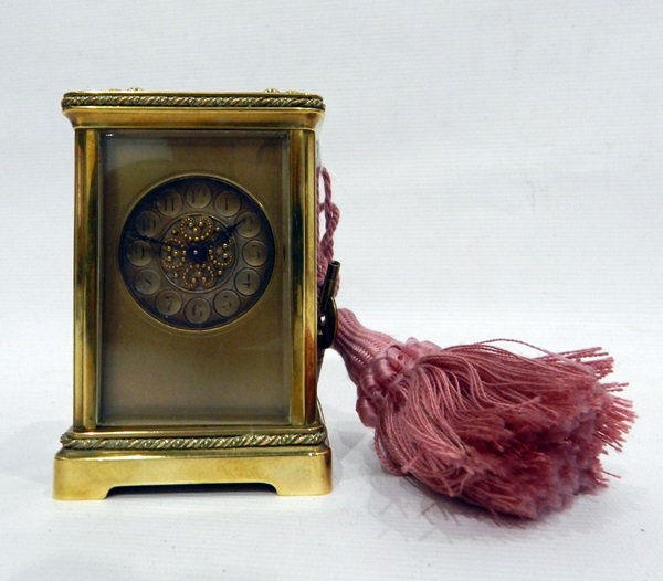 19th century French carriage timepiece, brass, Richard & Co,