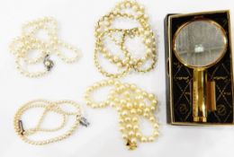 Quantity of jewellery to include silver jewellery, beaded necklaces, costume wristwatches,