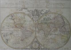 Louis Brion de la Tour after Jaillot Handcoloured engraved map "Mappe-Monde Geo-Hydrographique...