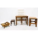 Sewing box, a nest of two occasional tables,