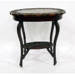 Victorian carved mahogany occasional table, oval with serpentine sides,