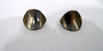 Pair George Jensen silver leaf pattern earrings No.