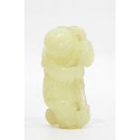 Chinese jade figure of a male standing fishing, 4.