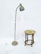Modern metal adjustable reading lamp and a painted oval side table (2)