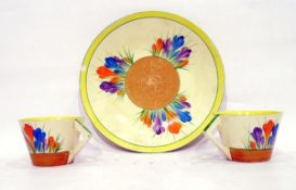 Clarice Cliff plate in the crocus pattern,