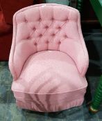 Modern pink upholstered button back nursing chair