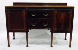 Georgian style mahogany sideboard with fluted frieze, two central drawers flanked by cupboards,