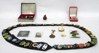 Quantity of enamel bowling badges relating to different clubs, the Francis Drake Fellowship, etc,