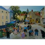 M M Loxton Pair of limited edition colour prints "Market Day, Masannay" 1144/1950 and another,