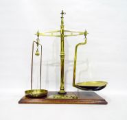 Large pair of brass balance scales by Bartlett of Bristol,