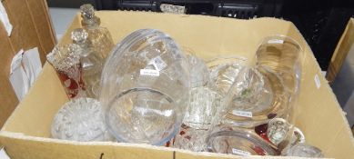 Large quantity of assorted ceramics and glassware including cut glass vases, engraved glass,