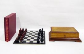 Modern hardstone chess board and chess pieces,