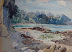 M Fasken (20th century school) Watercolour drawing Coastal scene, signed lower left, 28cm x 37.